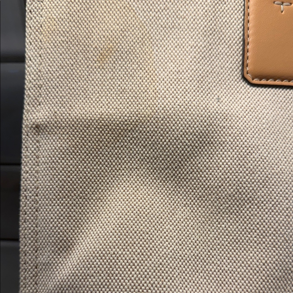 Tory Burch Ella Canvas Colorblock Logo Tote Bag OS Beige Tan Multicolor - Picture 6 of 11